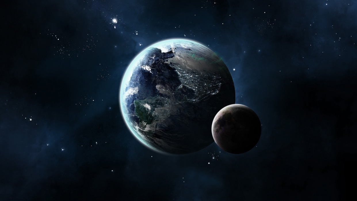 CG Render, Space, Planet, Moon, Stars, Earth Wallpapers HD ...